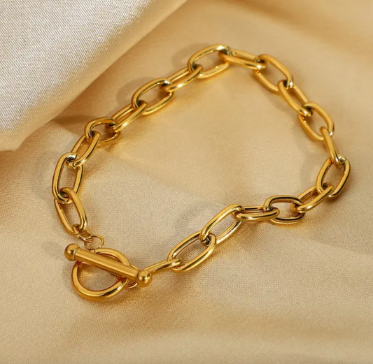 Eva | Bracelet en Acier inoxydable plaqué or 18K