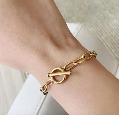 Eva | Bracelet en Acier inoxydable plaqué or 18K