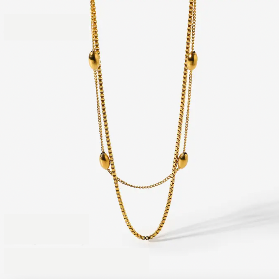 Léonie | Collier en acier inoxydable plaqué or 18K