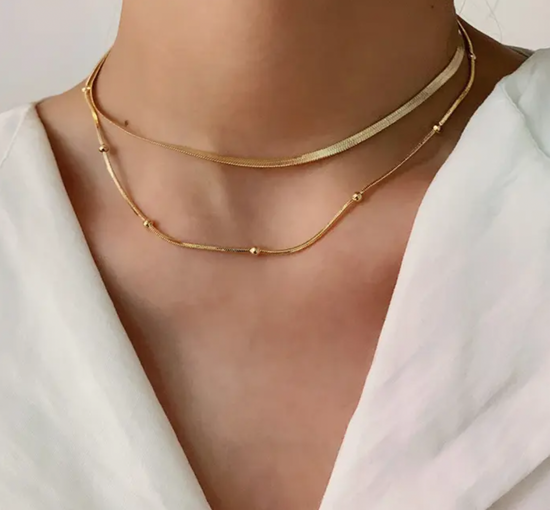 Léonie | Collier en acier inoxydable plaqué or 18K