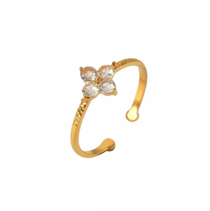 Olivia | Bague en acier inoxydable plaqué or 18K