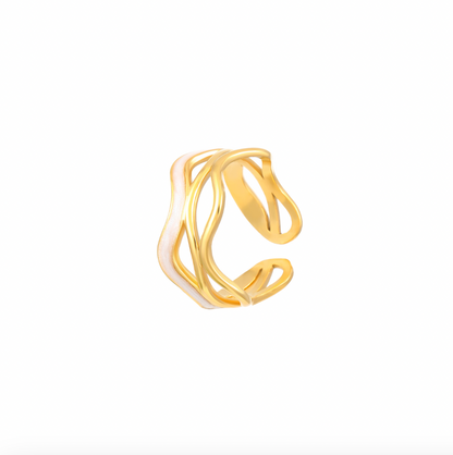 Chloé | Bague en acier inoxydable plaqué or 18K