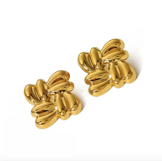 Théa | Boucles d'oreilles en acier inoxydable plaqué or 18K