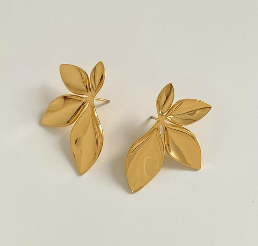 Bloom | Boucles d'oreilles en acier inoxydable plaqué or 18K