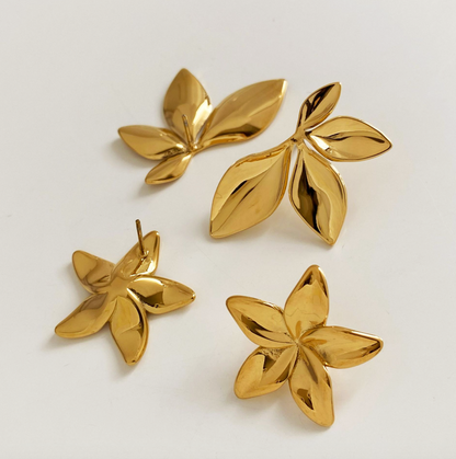 Bloom | Boucles d'oreilles en acier inoxydable plaqué or 18K