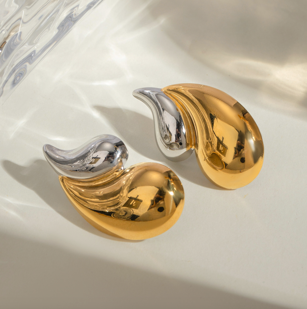 Léna | Boucles d'oreilles en acier inoxydable plaqué or 18K